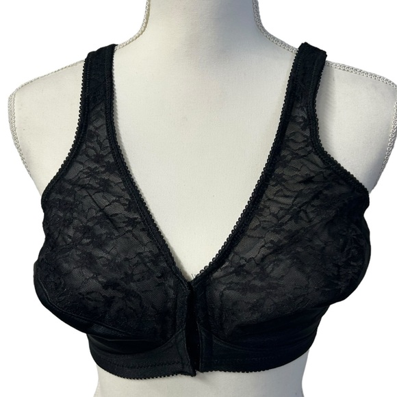 EXQUISITE FORM wirefree black lace front closure 36D posture bra NWOT - Picture 6 of 6